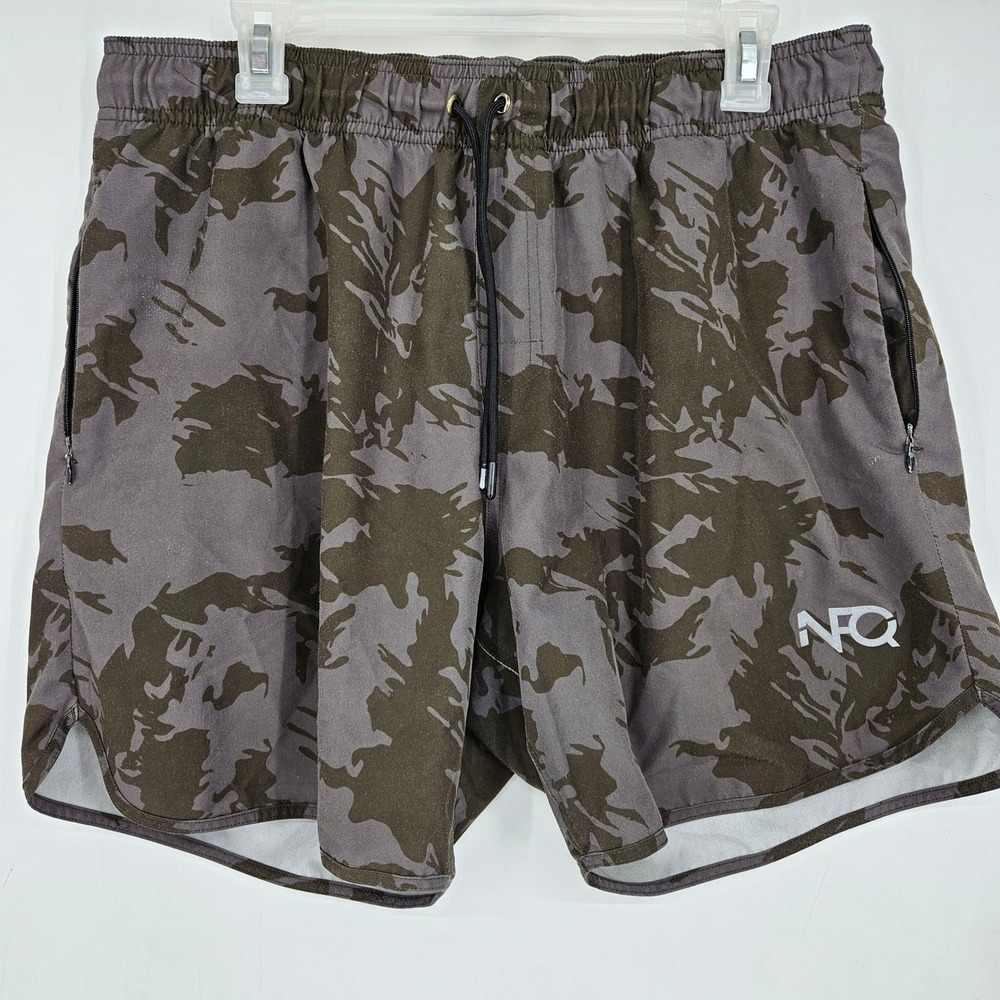 NFQ Shorts Mens Extra Large Running Activewear Training Gym Camouflage Gray